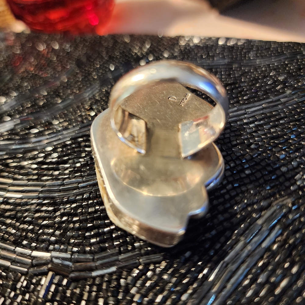 Artisan Silver And Cream Statement Ring - image 5